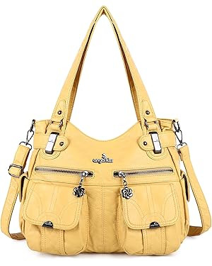 Purses and Handbags Women Tote Shoulder Top Handle Satchel Hobo Bags Fashion Washed Leather Purse | Amazon (US)