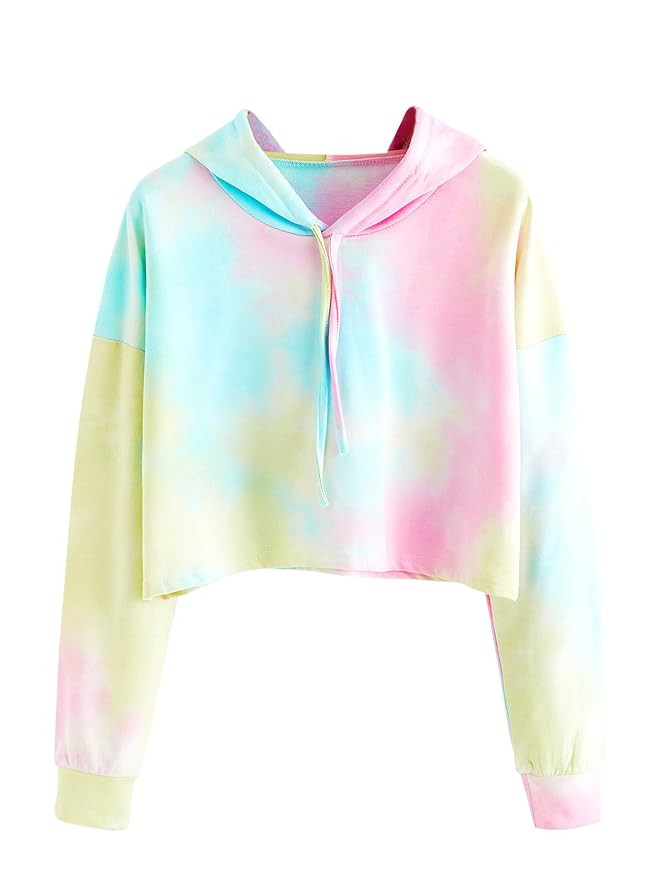 SweatyRocks Women's Letter Print Long Sleeve Crop Top Sweatshirt Hoodies | Amazon (US)