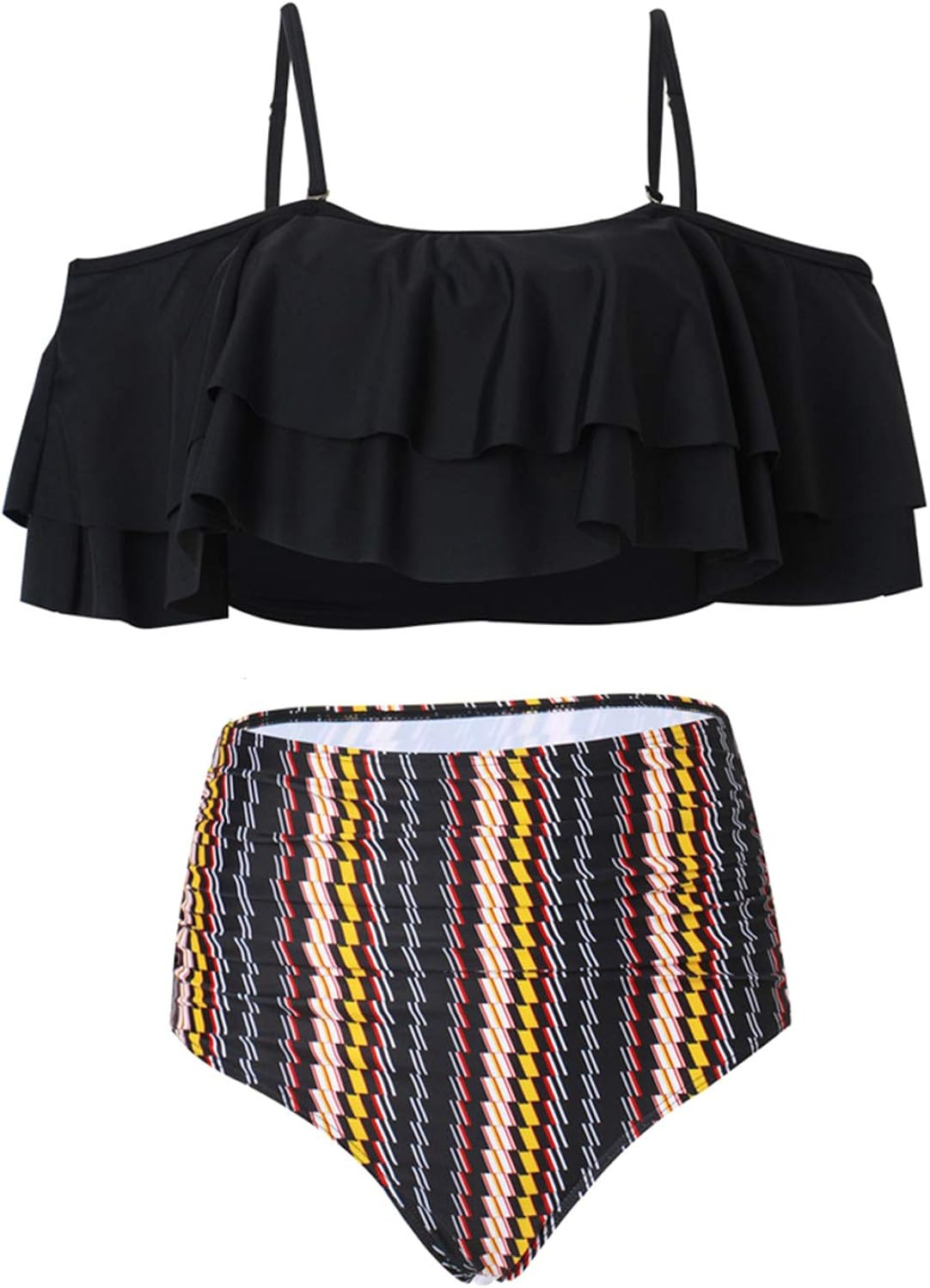 Tempt Me Women High Waisted Bikini Set Two Piece Swimsuit Tummy Control Bottoms Ruffle Off Should... | Amazon (US)