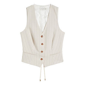Kllaraj V-Neck Fitted Pinstripe Waistcoat | Brown Thomas (IE)