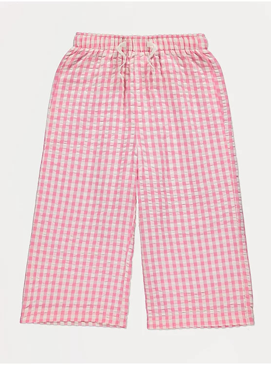 Pink Gingham Wide Leg Trousers | George