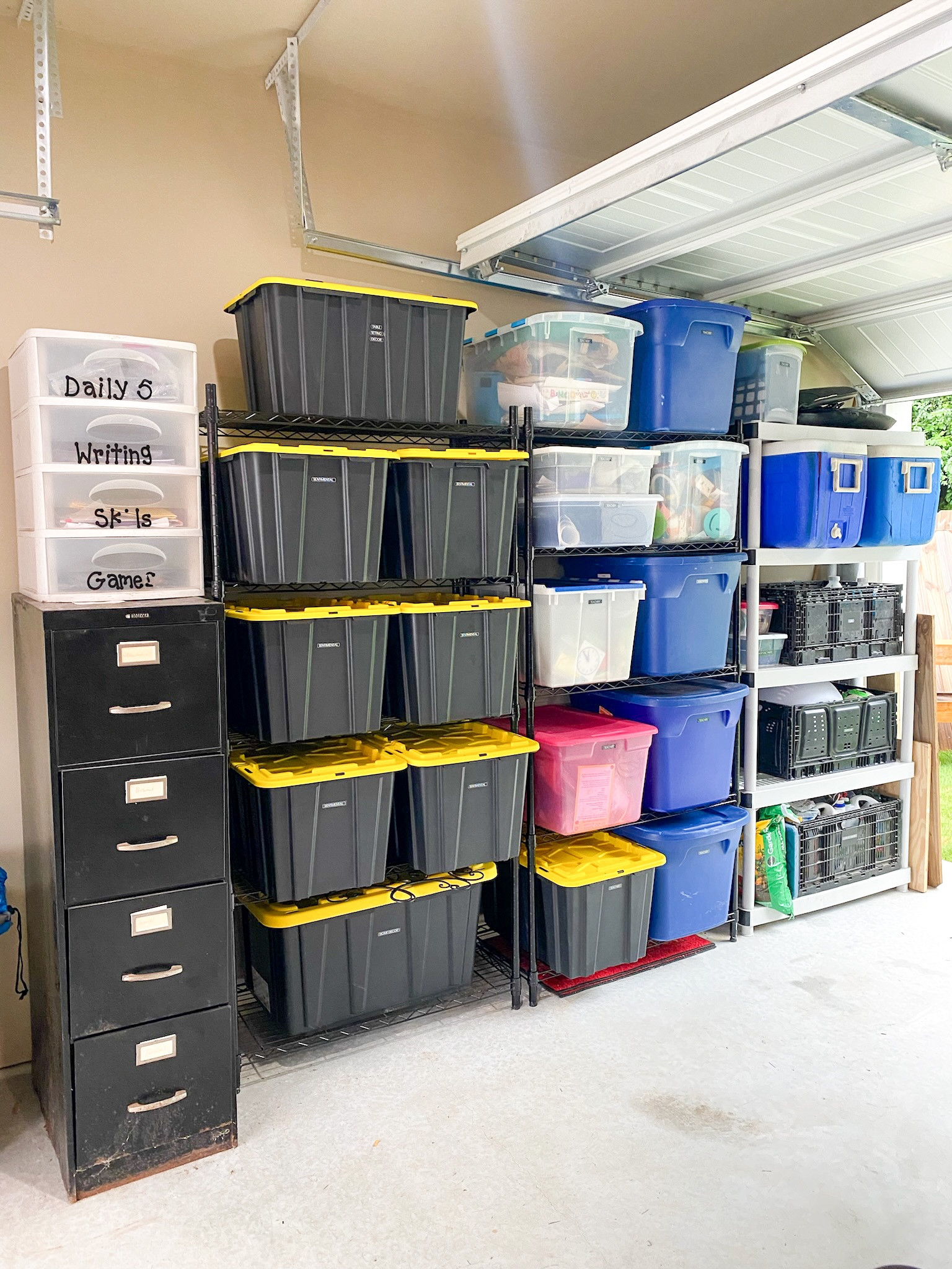 Swipe for the dramatic before and after pics from our most recent garage project. 

The most remarkable thing about this garage transformation is that we didn’t actually get rid of much. We just made better use of the space, shelves and bins available. 

We did add a ceiling rack and wall mounted hooks to get some things elevated off the ground and create more walking space. 

This garage project was a complete success. Let’s do yours next :)

All products used are linked below! 