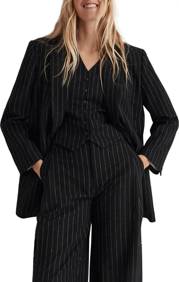Metallic Pinstripe Wool Blend Blazer | Nordstrom