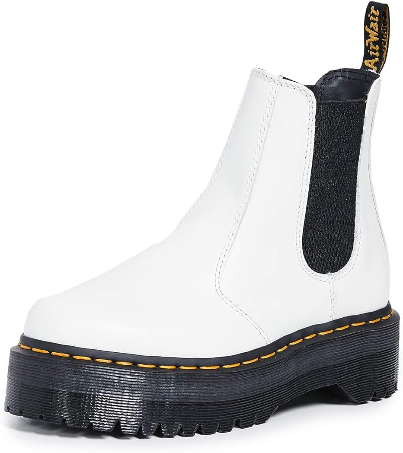 Dr. Martens Unisex 2976 Chelsea Boot, White Smooth, 10 US Women | Amazon (US)