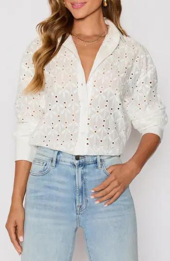VICI Collection Garden Stroll Floral Eyelet Button-Up Shirt | Nordstrom | Nordstrom