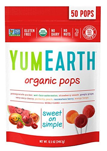 YumEarth Organic Lollipops, Assorted Flavors, 50 Lollipops | Amazon (US)