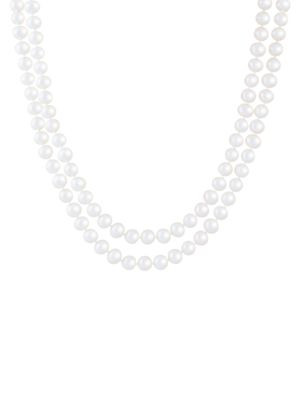 14K Yellow Gold & Double Row 7-8MM Cultured Freshwater Pearl Necklace | Saks Fifth Avenue OFF 5TH
