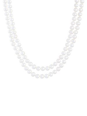 14K Yellow Gold & Double Row 7-8MM Cultured Freshwater Pearl Necklace | Saks Fifth Avenue OFF 5TH