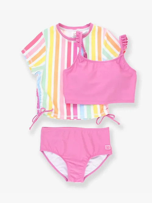 Cropped Short Sleeve Rash Guard Bikini | RuffleButts / RuggedButts