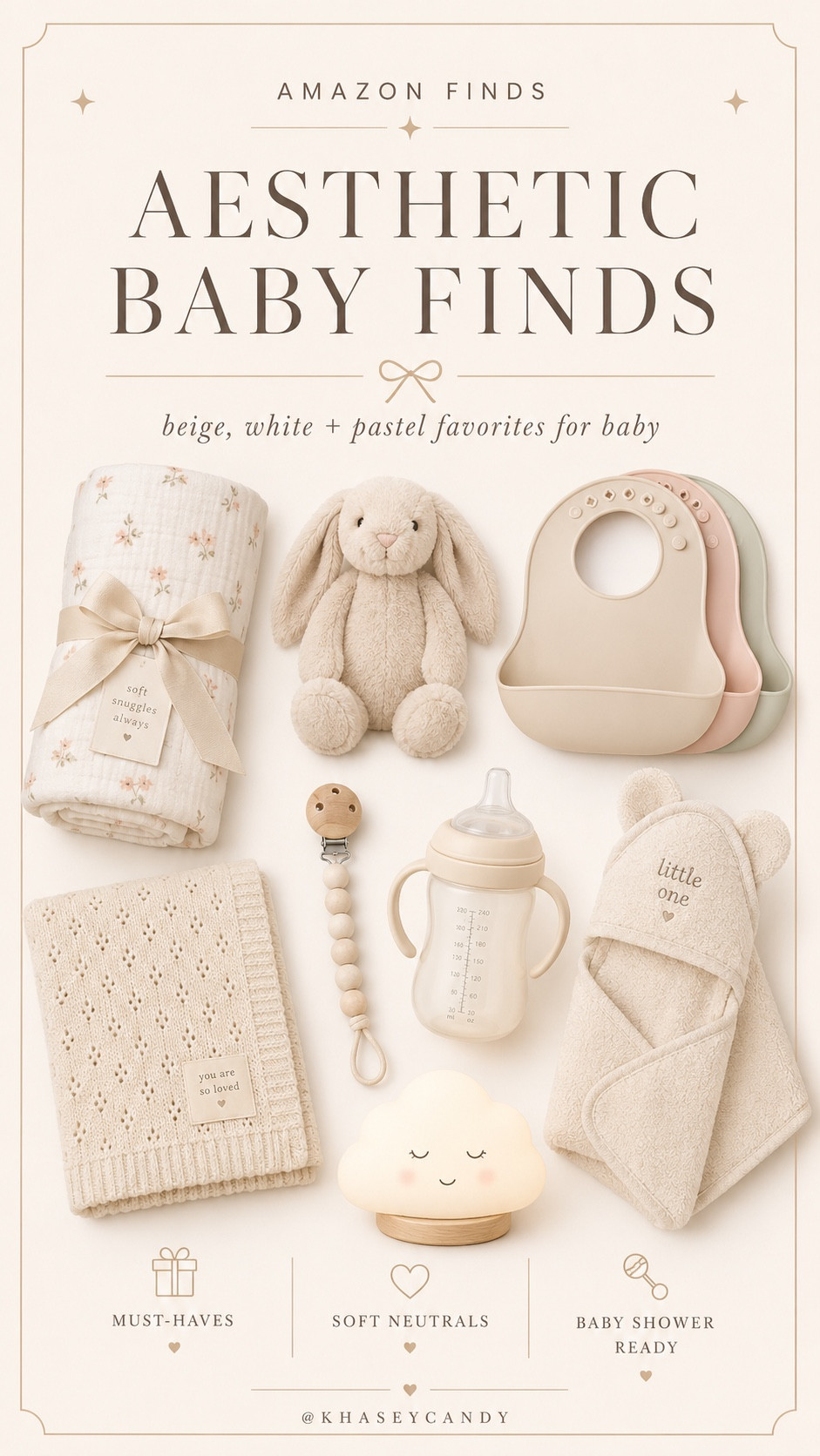 Soft & Neutral Baby Finds for Your Little One

blankets, bibs, pacifier clip, night light, sippy cups, plush toy, towels

#LTKmomlife #LTKBaby #LTKBump