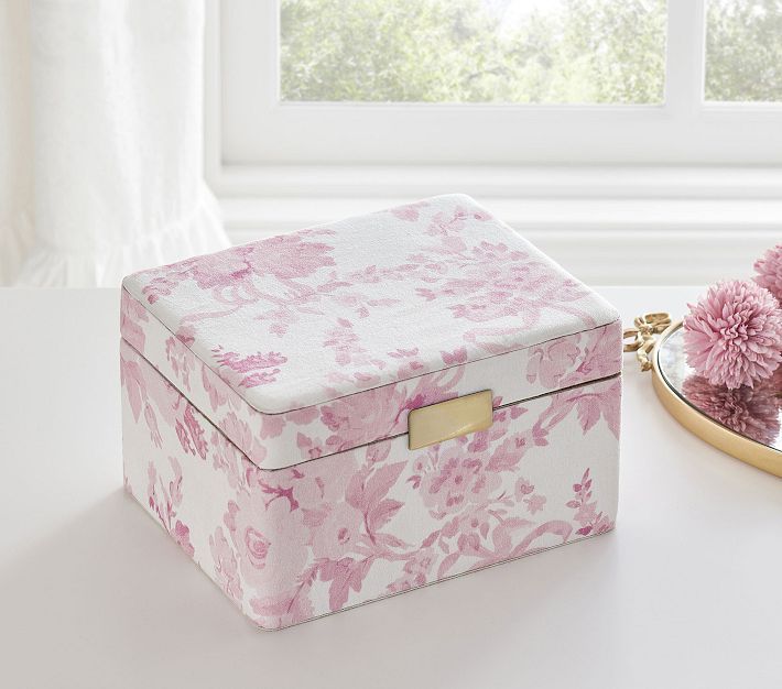 LoveShackFancy Pink Floral Jewelry Box | Pottery Barn Teen