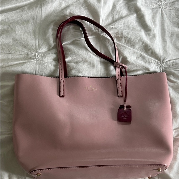 Kate Spade Blush Pink Tote with Burgundy Accents | Poshmark