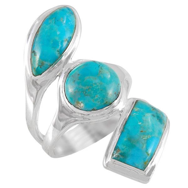 Turquoise Ring Sterling Silver R2516-C75 | TURQUOISE NETWORK