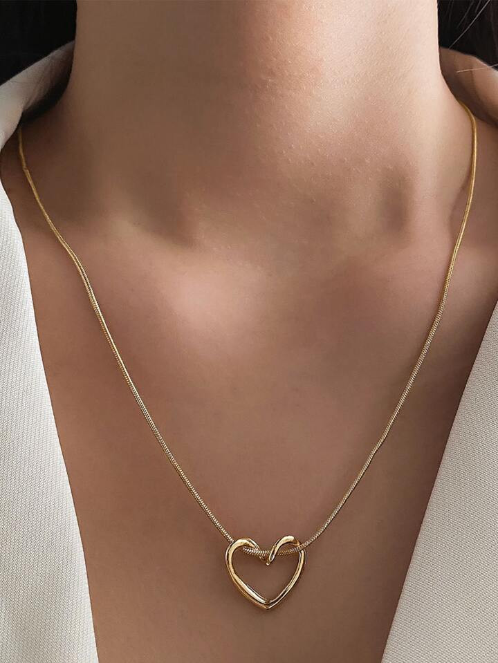 1pc Daily Leisure Street Simple Love Pendant Necklace | SHEIN