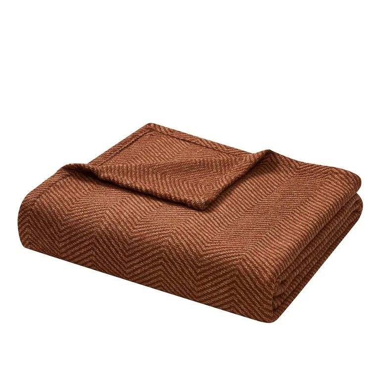 Beautiful Rust Woven Herringbone Throw by Drew Barrymore, 50" x 60" - Walmart.com | Walmart (US)