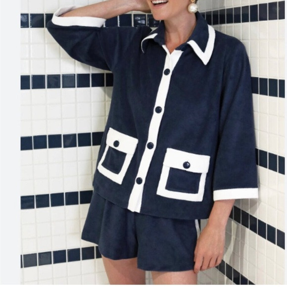 COPY - Lake x Atlantic pacific terry set navy size small | Poshmark