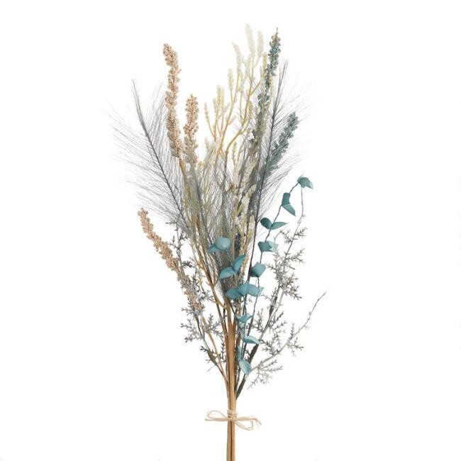 Faux Blue Meadow Grass Bunch | World Market