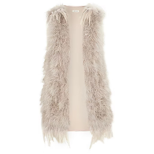 Beige feather gilet | River Island (UK & IE)