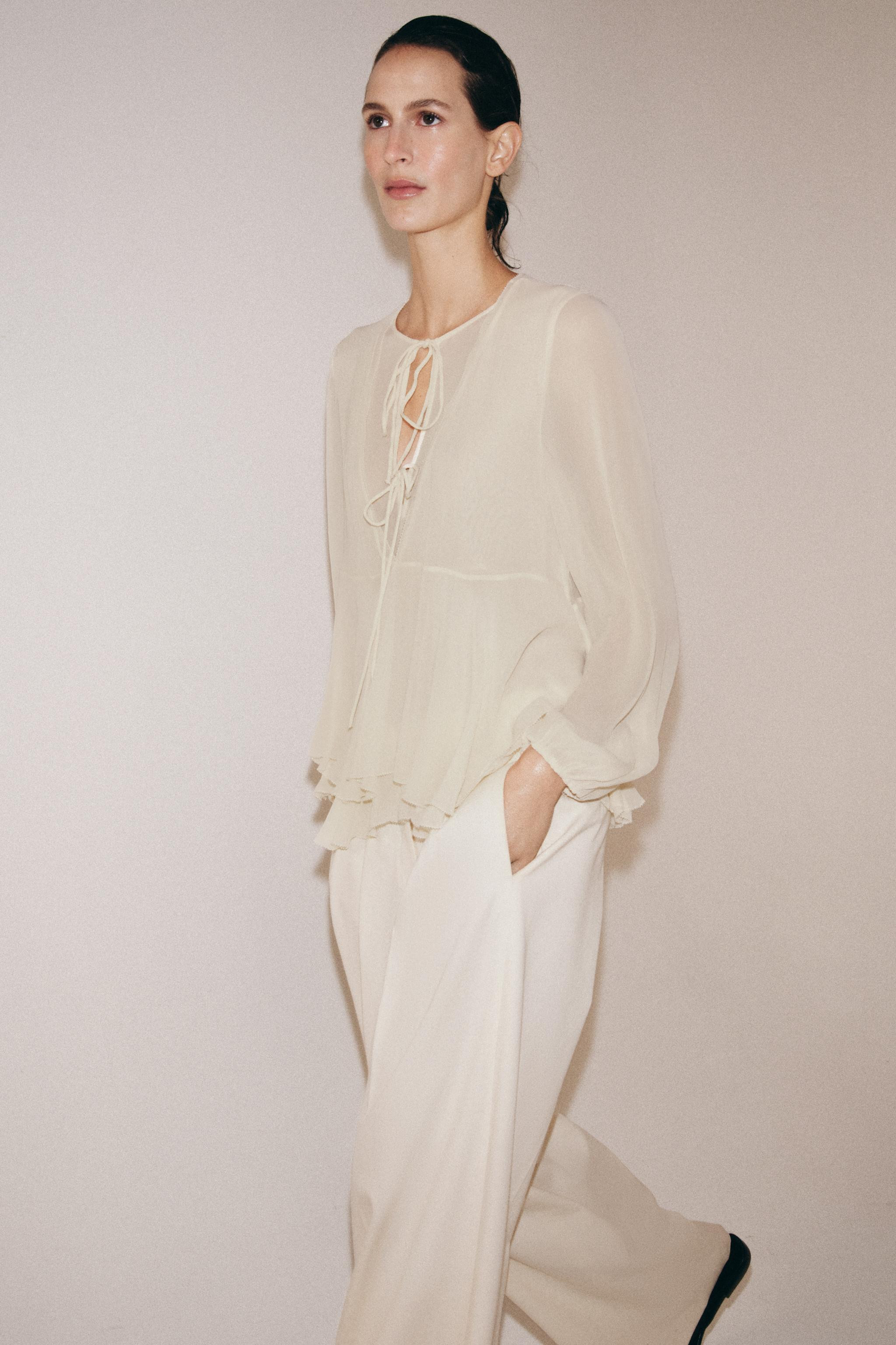 ZW COLLECTION RUFFLED BLOUSE | Zara UK