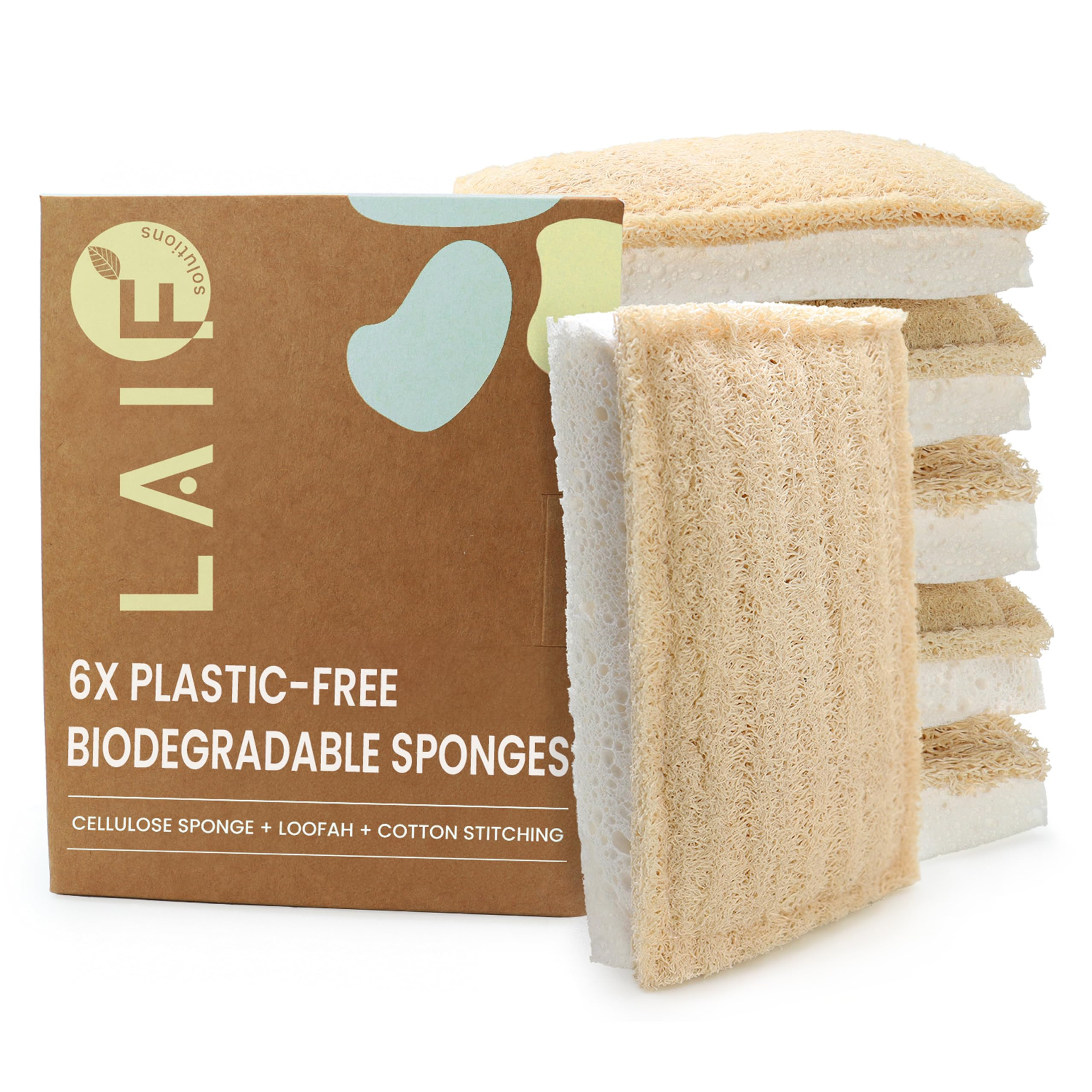 Natural Kitchen Sponges – Eco-Friendly, Compostable Dish Sponges – Loofah & Cellulose Scrubbe... | Amazon (US)