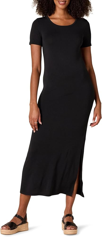 Amazon Essentials Women's Jersey Standard-Fit Short-Sleeve Crewneck Side Slit Maxi Dress (Previou... | Amazon (US)
