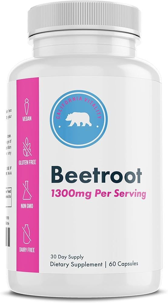 Beetroot Capsules - 1300mg per Serving, 60 Capsules, 30 Servings - Vegan, Non-GMO - Made in The U... | Amazon (US)