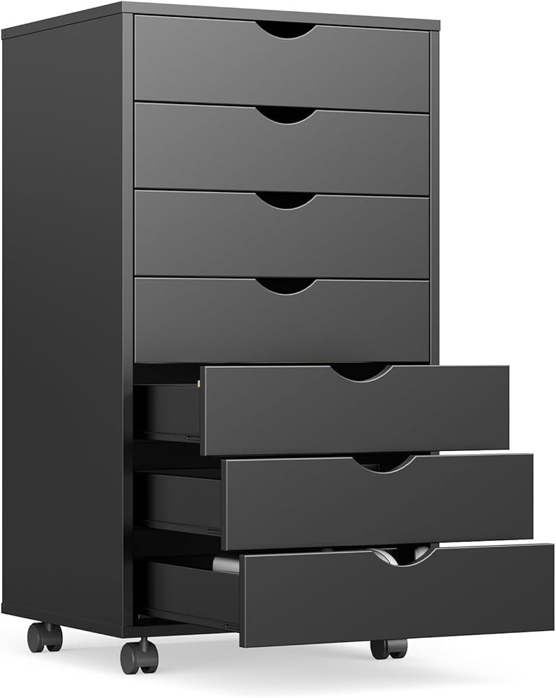 OLIXIS 7 Drawer Mobile File Cabinet Under Desk Storage Organization with Wheels Vertical Filing C... | Amazon (US)