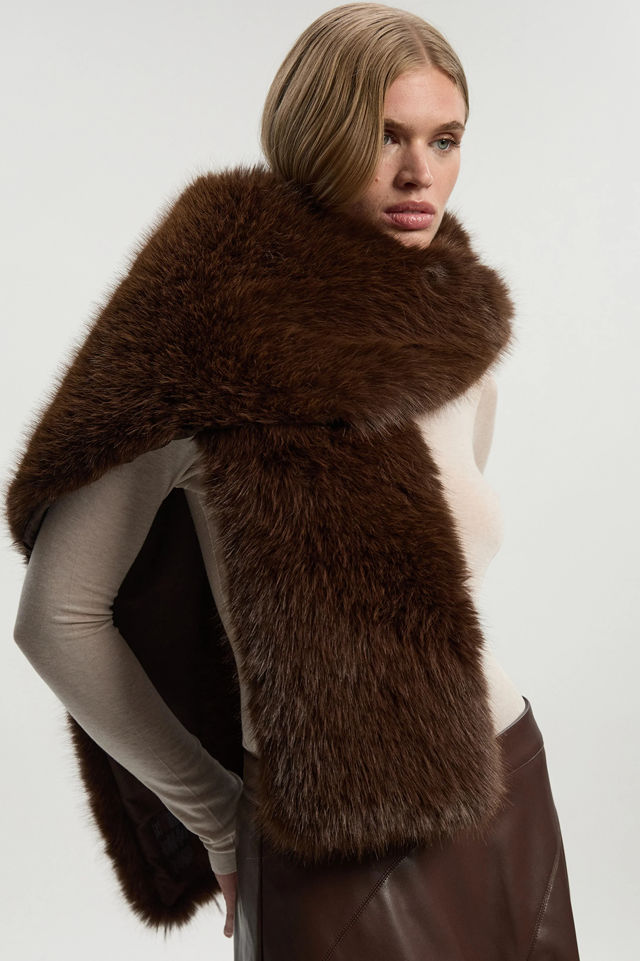 Faux Fur Scarf | Karen Millen UK + IE + DE + NL