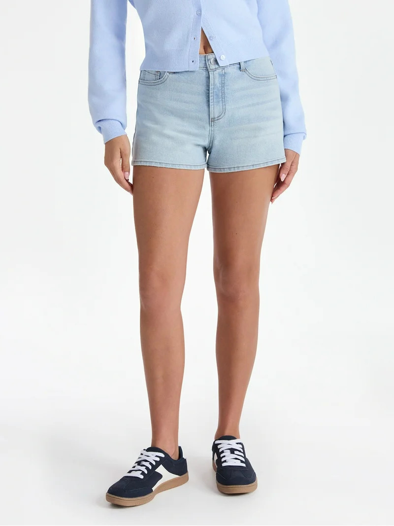 No Boundaries Denim Mom Shorts, 2.25'' Inseam, Women's | Walmart (US)
