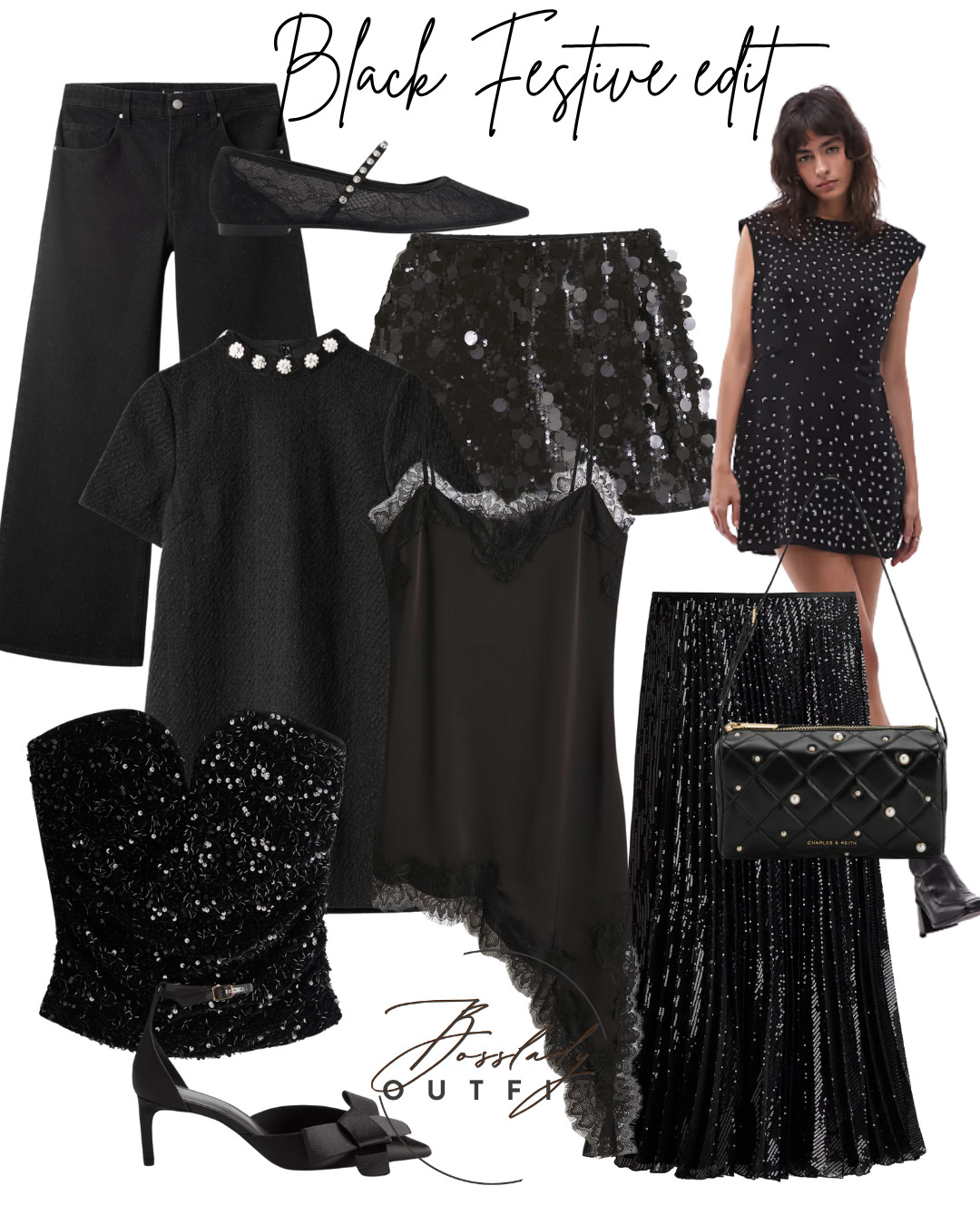 A chic all black festive edit for your holiday nights

Tags: black festive outfits, holiday party looks, sequin skirt, black mini dress, velvet top, festive fashion, outfit ideas, night out style, party edit, LTK holiday, chic style, glam outfit, bossladyoutfits 

 #LTKpartywear #LTKdatenight #LTKdresses