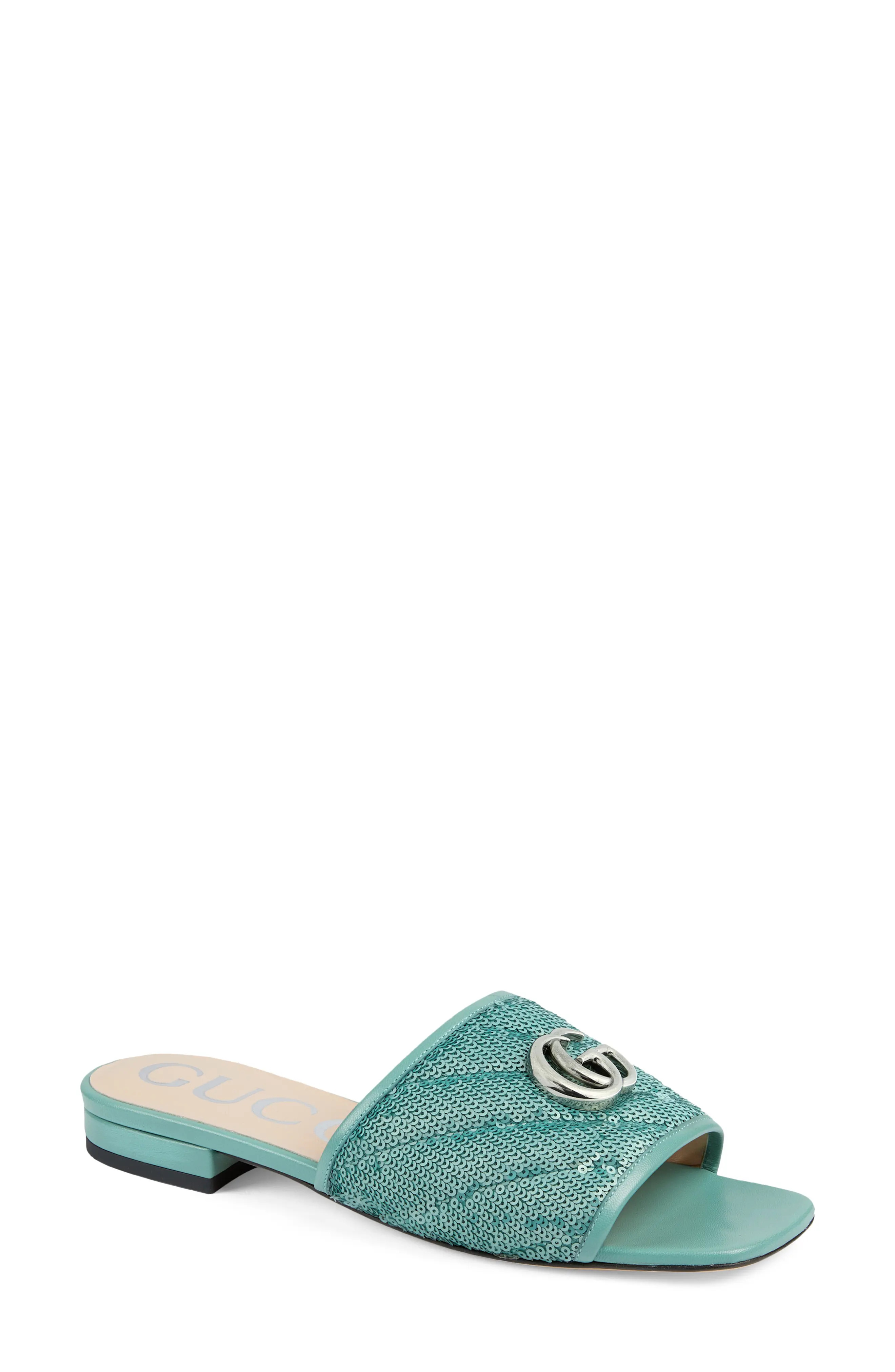 Gucci Jolie Logo Slide Sandal in Green at Nordstrom, Size 10.5Us | Nordstrom