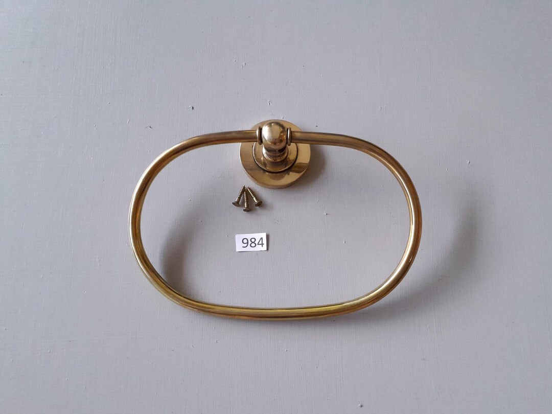 Vintage Style Solid Brass Swinging Bathroom Oval Towel Ring or Hanger NOT Lacquered or Coated Inc... | Etsy (US)