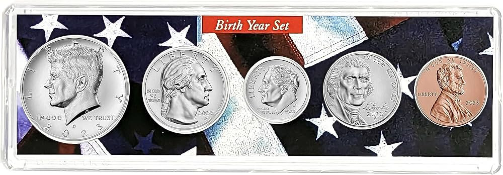 2023-5 Coin Birth Year Set in American Flag Holder Collection Seller Uncirculated | Amazon (US)
