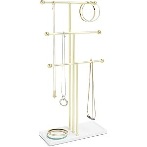 Umbra Trigem Hanging Jewelry Organizer Tiered Tabletop Countertop Free Standing Necklace Holder D... | Amazon (US)