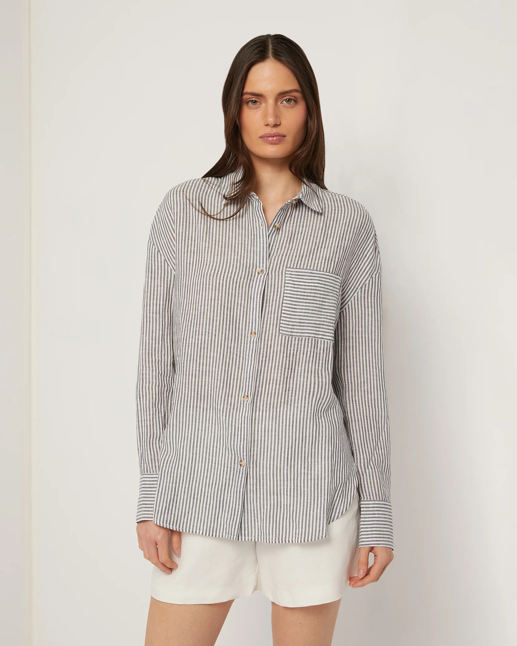 Air Linen Boyfriend Shirt | onia