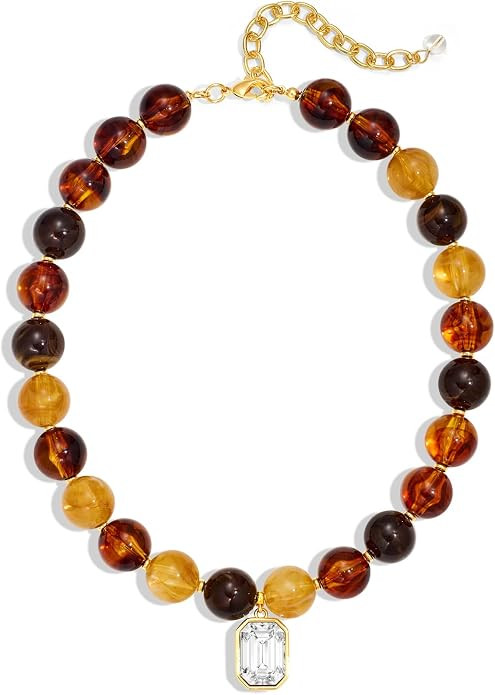 Beaded Choker CZ Pendant Brown Turquoise White Multi | Amazon (US)
