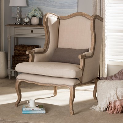 Baxton Studio Auvergne Wingback Arm Chair | Wayfair North America
