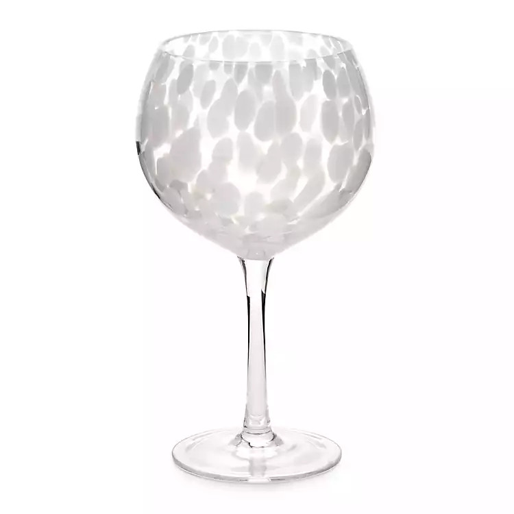 New! White Speckled Freckle Wine Glass | Kirklands