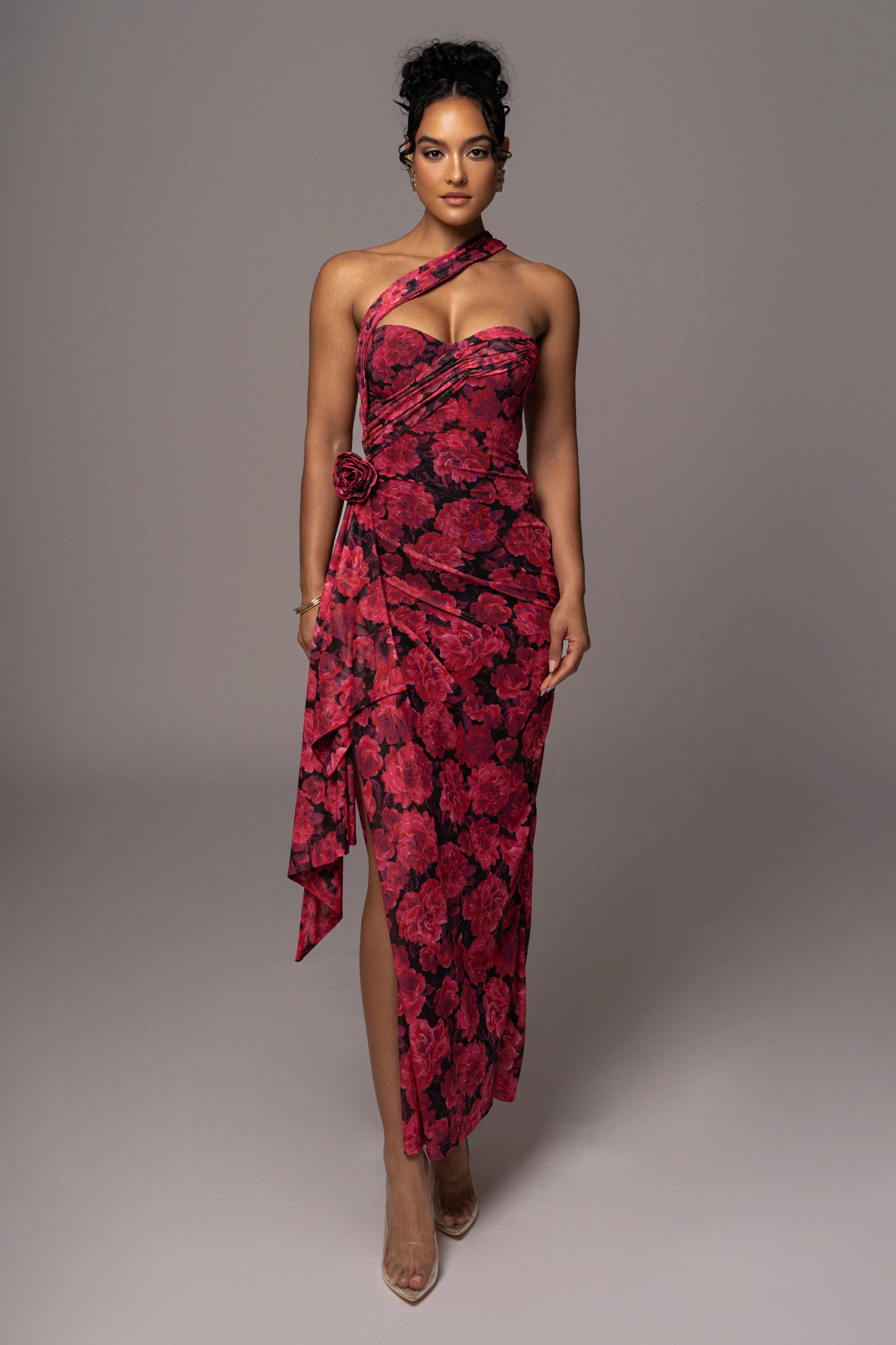 Pink Floral Villa Rosa Maxi Dress | JLUXLABEL