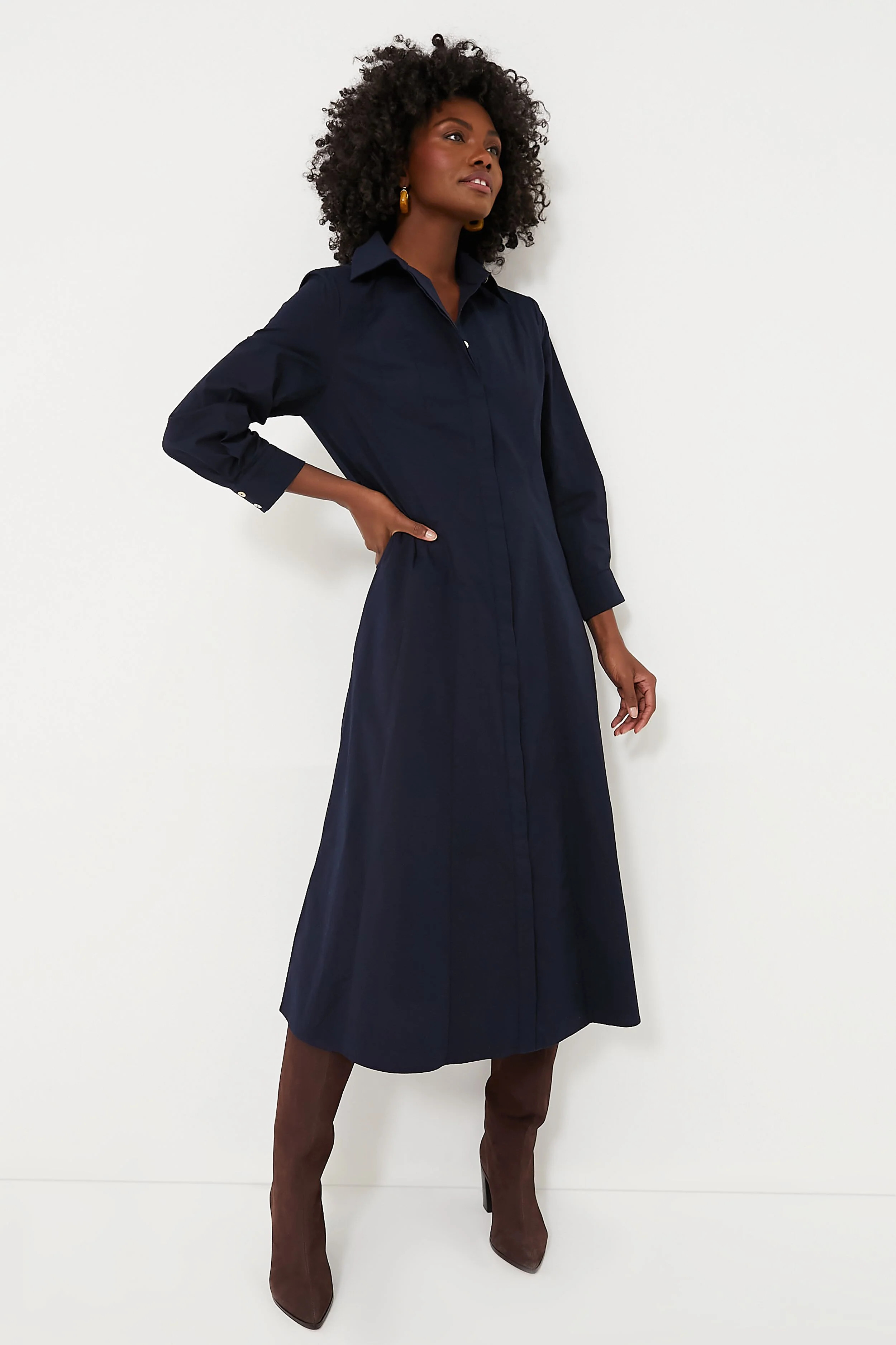 Dark Navy Briana Midi Dress | Tuckernuck (US)