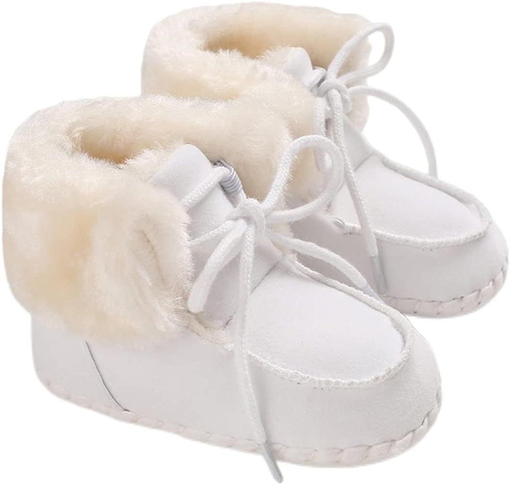 AMSDAMA Girl Baby Shoes Infant Soft and Light Cotton Sole Cotton fringed Moccasins Flats Toddler | Amazon (US)