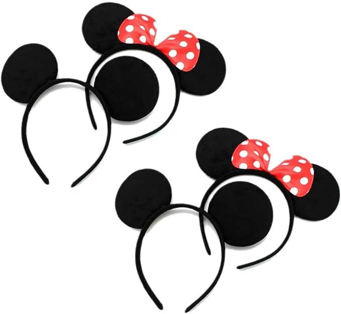 Mickey Mouse Ears Headband And Minnie mouse Ears Headband Hair Accessories Costume for Boys Girls... | Amazon (US)