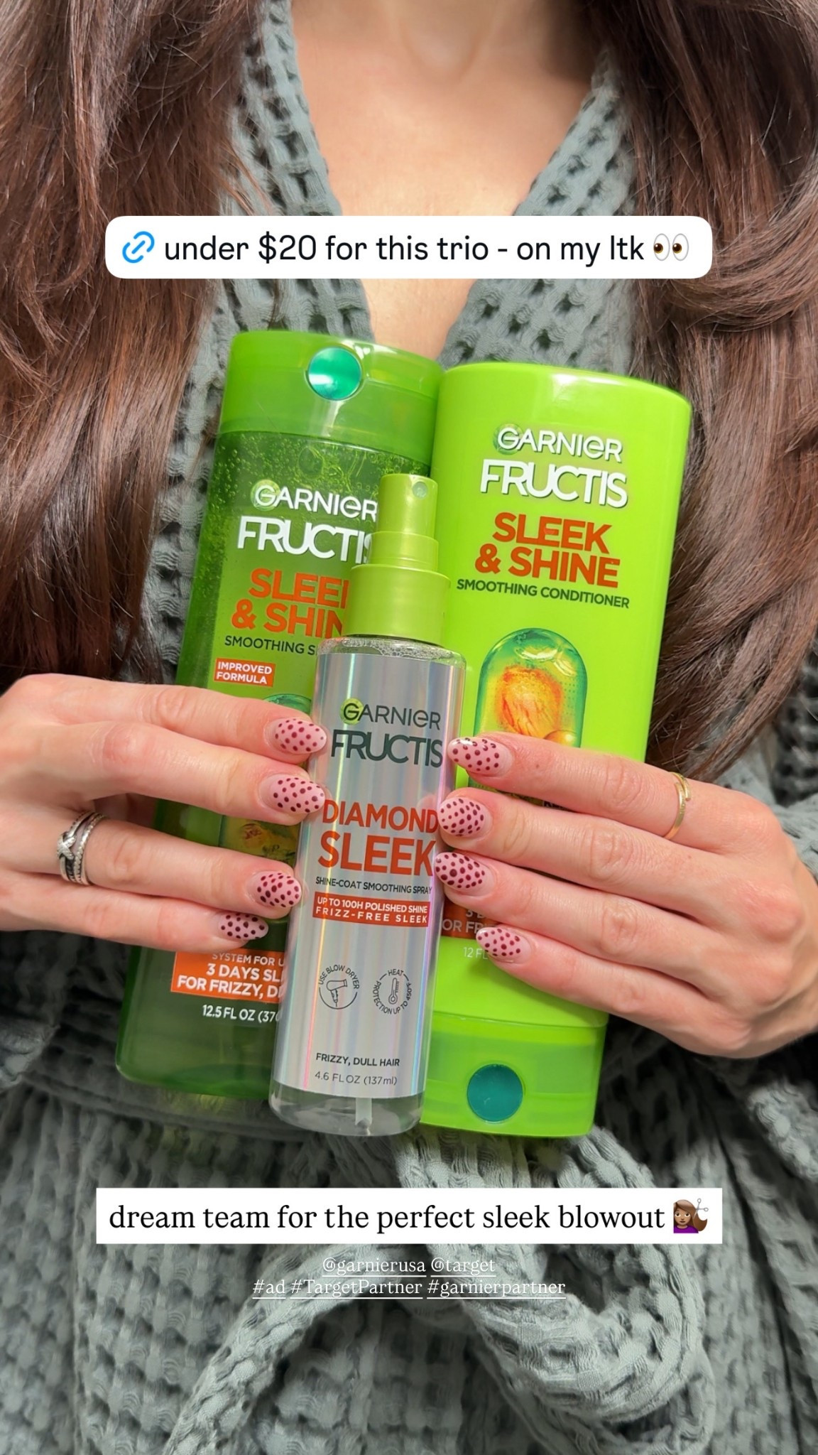 #ad #TargetPartner #garnierpartner @Target @garnierusa this trio is under $20 and gives me the perfect sleek blowout every time 💁🏽‍♀️

#LTKselfcare #LTKgrwm #LTKBeauty