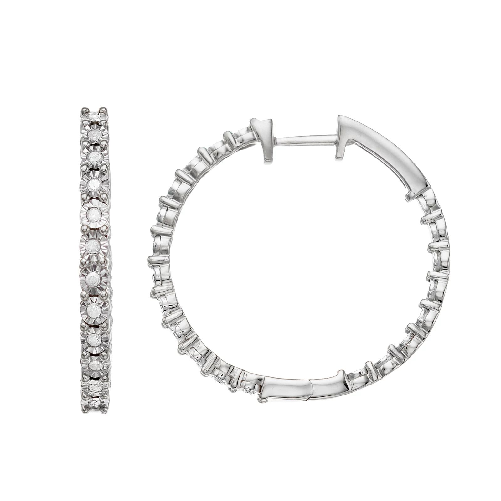 1/4 Carat T.W. Diamond Hoop Earrings, Women's, White | Kohl's