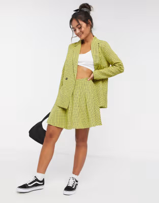 Daisy Street mini pleated skirt in vintage check | ASOS (Global)
