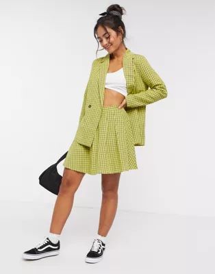 Daisy Street mini pleated skirt in vintage check | ASOS (Global)