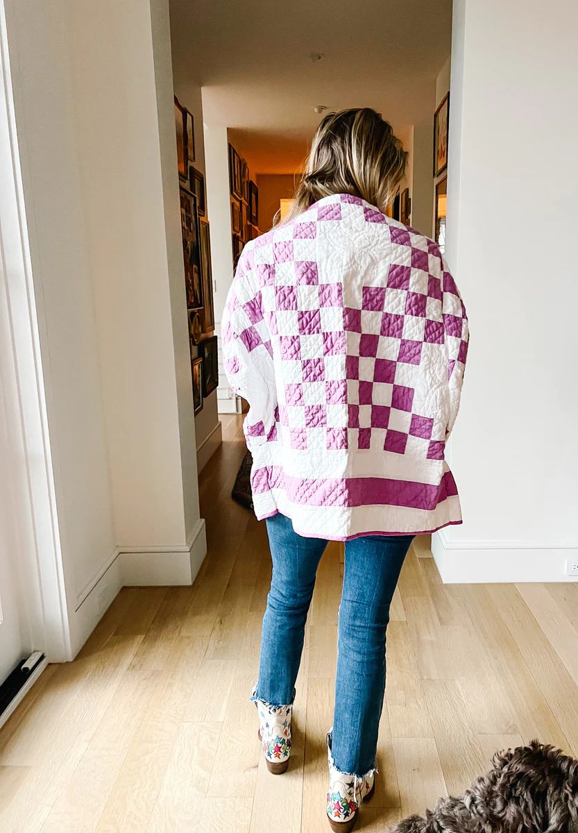 Cropped Purple Geometric Frame Cape | Brooke Wright Designs