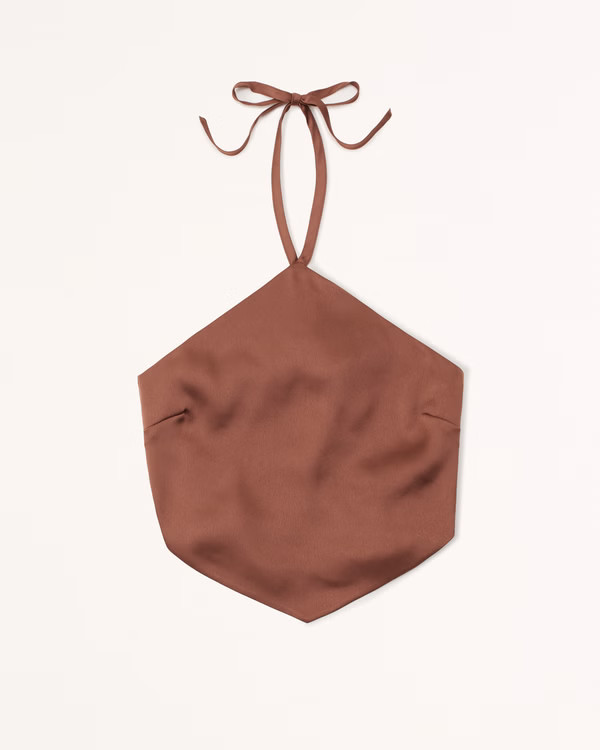 Women's Cropped Halter Scarf Top | Women's Tops | Abercrombie.com | Abercrombie & Fitch (US)