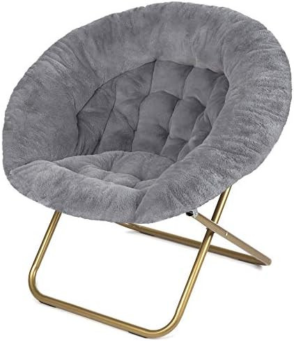 Milliard Cozy Chair/Faux Fur Saucer Chair for Bedroom/X-Large (Grey) | Amazon (US)
