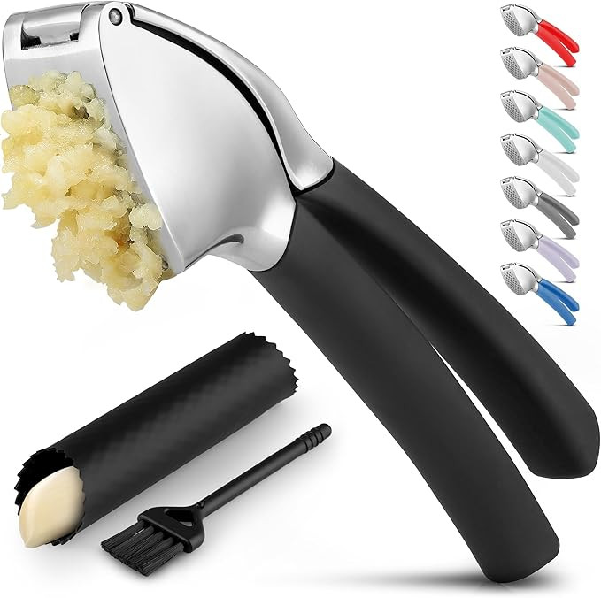 Zulay Comfort Grip Garlic Press - Garlic Mincer Tool - Garlic Crusher - Garlic Press Mincer Rust ... | Amazon (US)